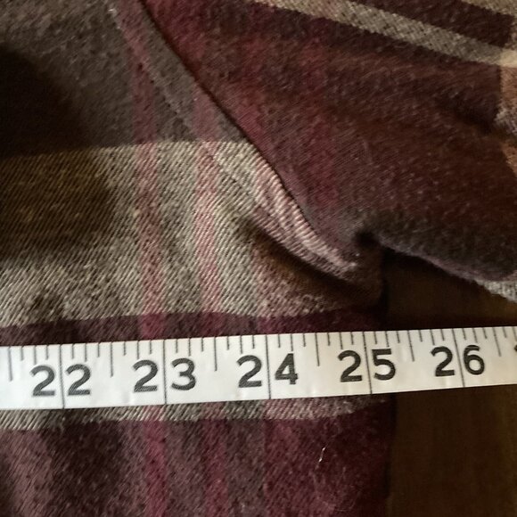 St John Bay Men’s Lined Work Shirt Burgundy Size Large - Picture 5 of 7